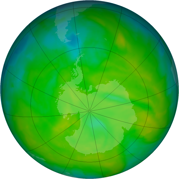 Antarctic ozone map for 28 November 2012